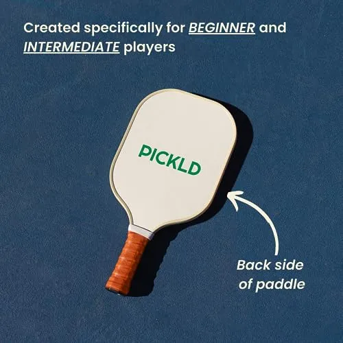 PICKLD Stylish Premium Pickleball Paddle Racket | Durable Fiberglass Surface | Honeycomb Core | Perfect Addition to a Pickleball Set | Indoor Outdoor Pickle Ball Paddle