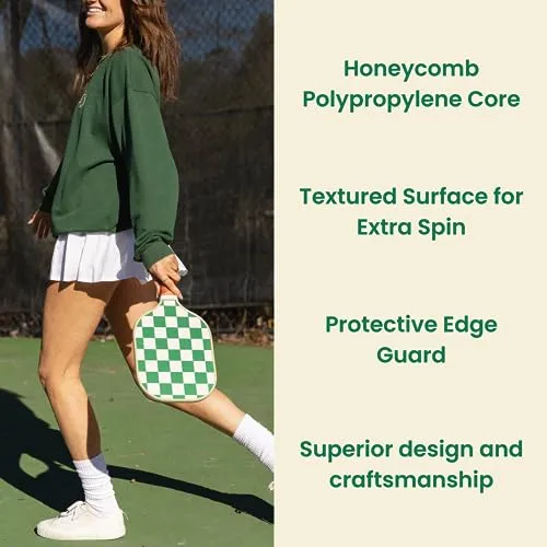 PICKLD Stylish Premium Pickleball Paddle Racket | Durable Fiberglass Surface | Honeycomb Core | Perfect Addition to a Pickleball Set | Indoor Outdoor Pickle Ball Paddle