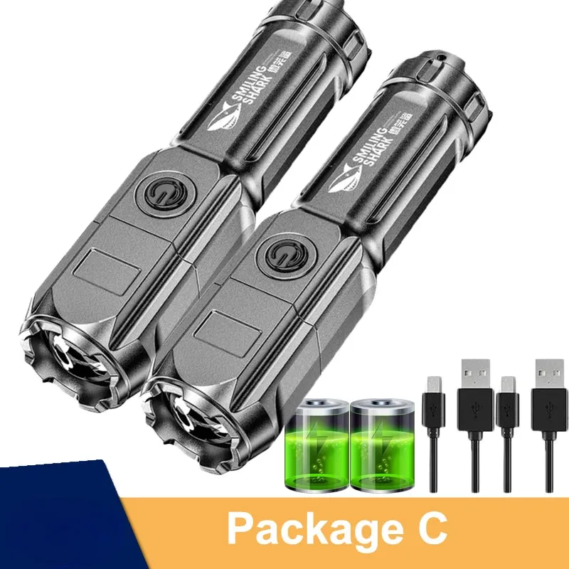Powerful LED Flashlight 100000 Lumen Tactical Flashlights Rechargeable USB 18650 Waterproof Zoom Fishing Hunting LED Flashlight