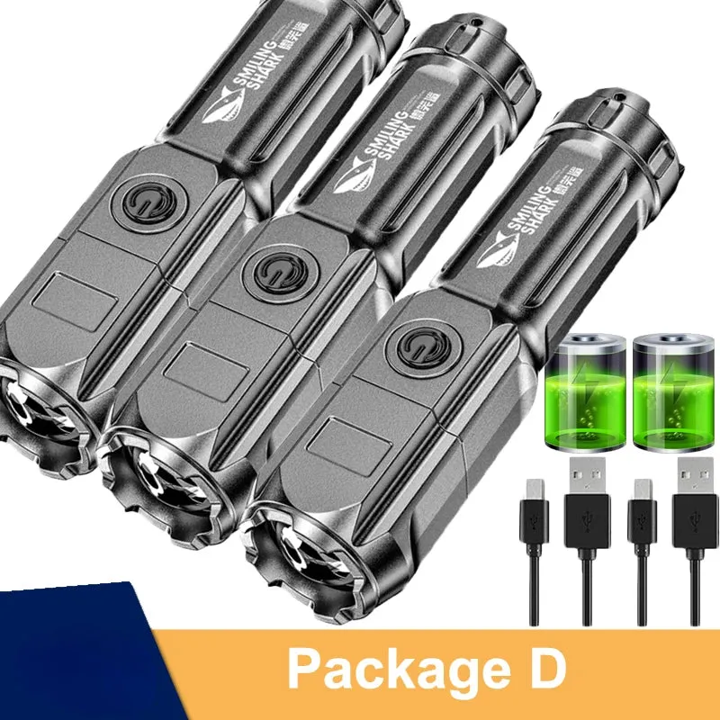 Powerful LED Flashlight 100000 Lumen Tactical Flashlights Rechargeable USB 18650 Waterproof Zoom Fishing Hunting LED Flashlight