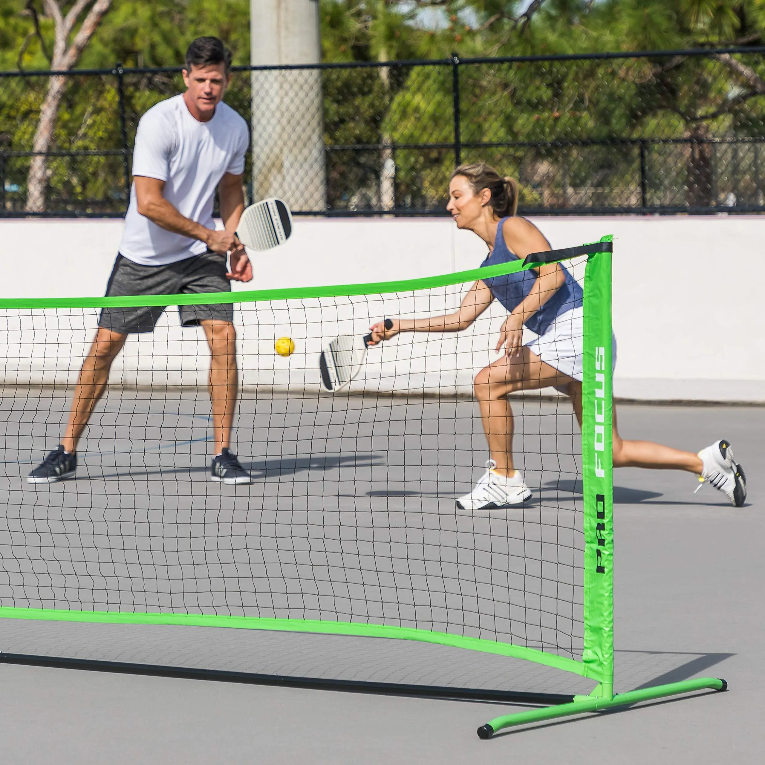 Pro Focus Pickleball Net Set - Complete with 4 Paddles, 3 Pickleball Balls, and 1 Official Size Net