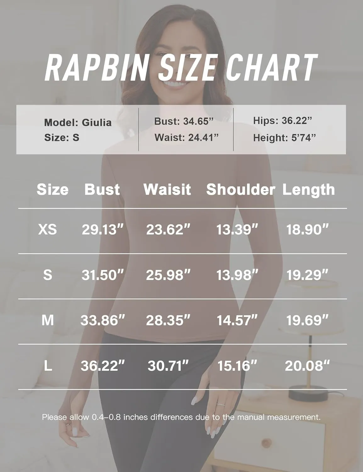 Rapbin Thermal Shirts for Women Long Sleeve Tops Ladies Fleece Undershirt for Winter Cold Weather with Thumb Holes XS-L