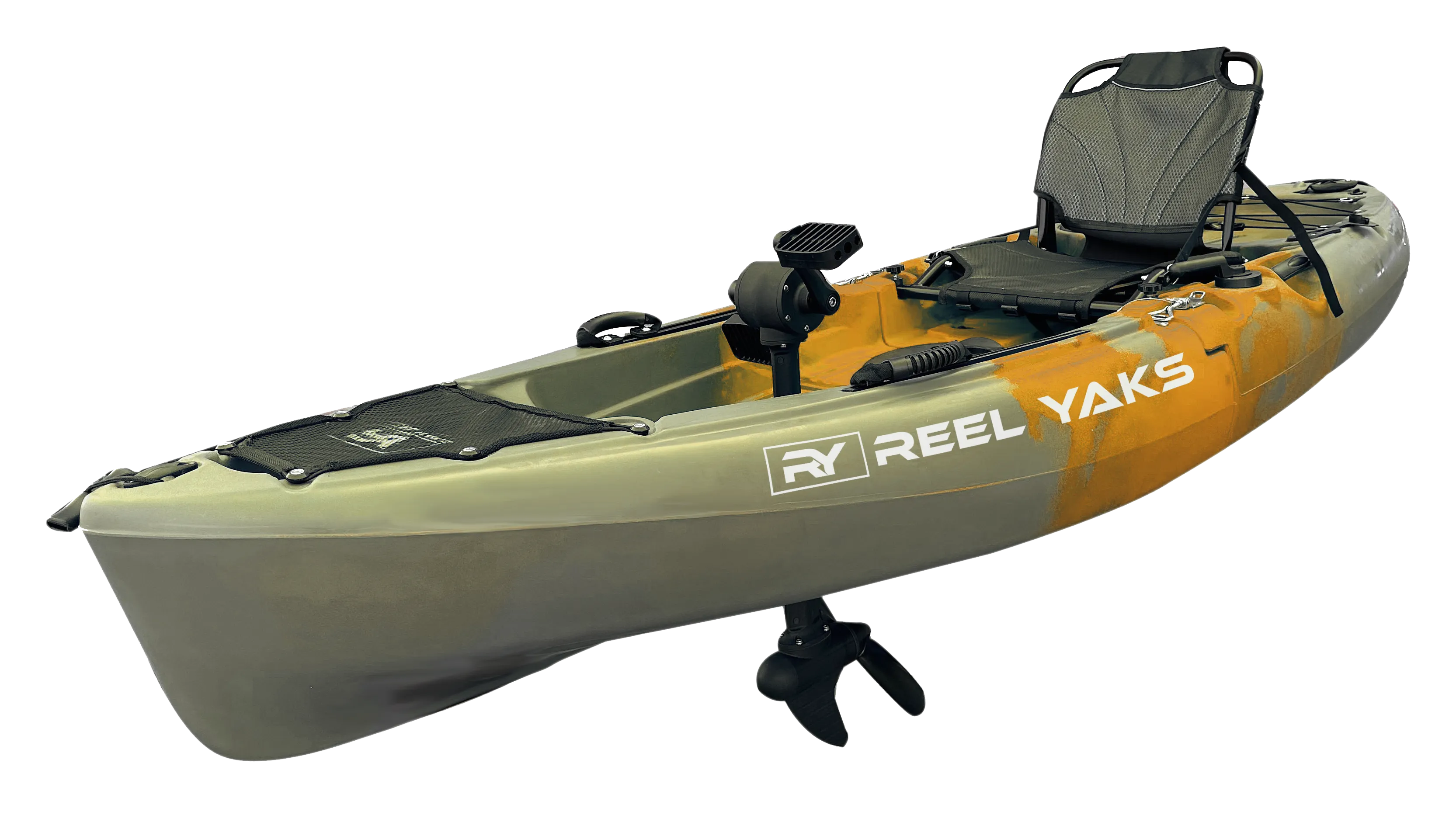 ReelYaks 9.5ft Raptor Modular Propeller Drive Pedal Fishing Kayak | 380lbs Capacity | 2 Piece