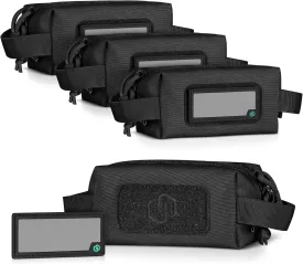 Savior Equipment Loose Sacs 4-Pack Tactical Ammo Pouch Firearm Ammunition Carrier Bag, ID Patches Included, Rifle Carbine Pistol Revolver Ammos Transportation Soft Case Hunting Shooting Range Gear