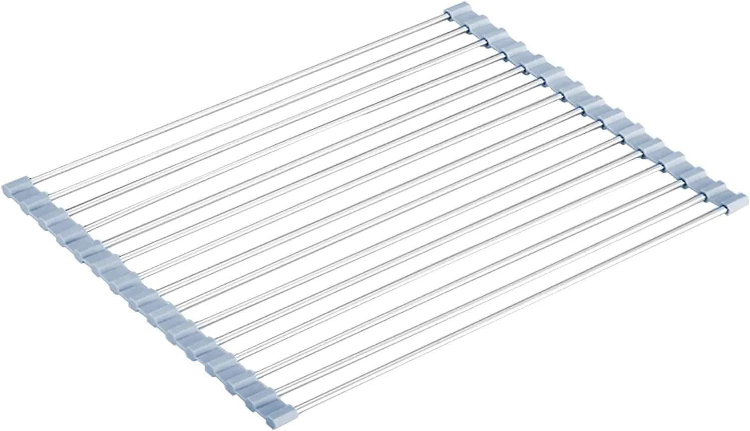 Seropy Roll up Dish Drying Rack, over the Sink Dish Drying Rack Kitchen Rolling Dish Drainer, Foldable Sink Rack Mat Stainless Steel Wire Dish Drying Rack for Kitchen Sink Counter Storage 17.5X11.8