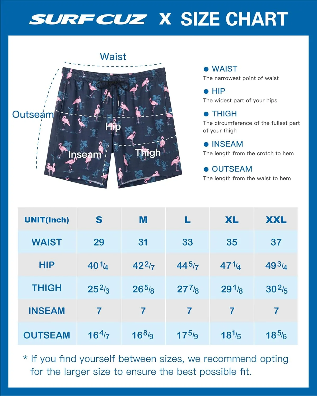 SURF CUZ Mens Swim Trunks with Compression Liner Quick Dry Swim Shorts 7" Swimming Trunks Stretch Bathing Suit 7 Inch