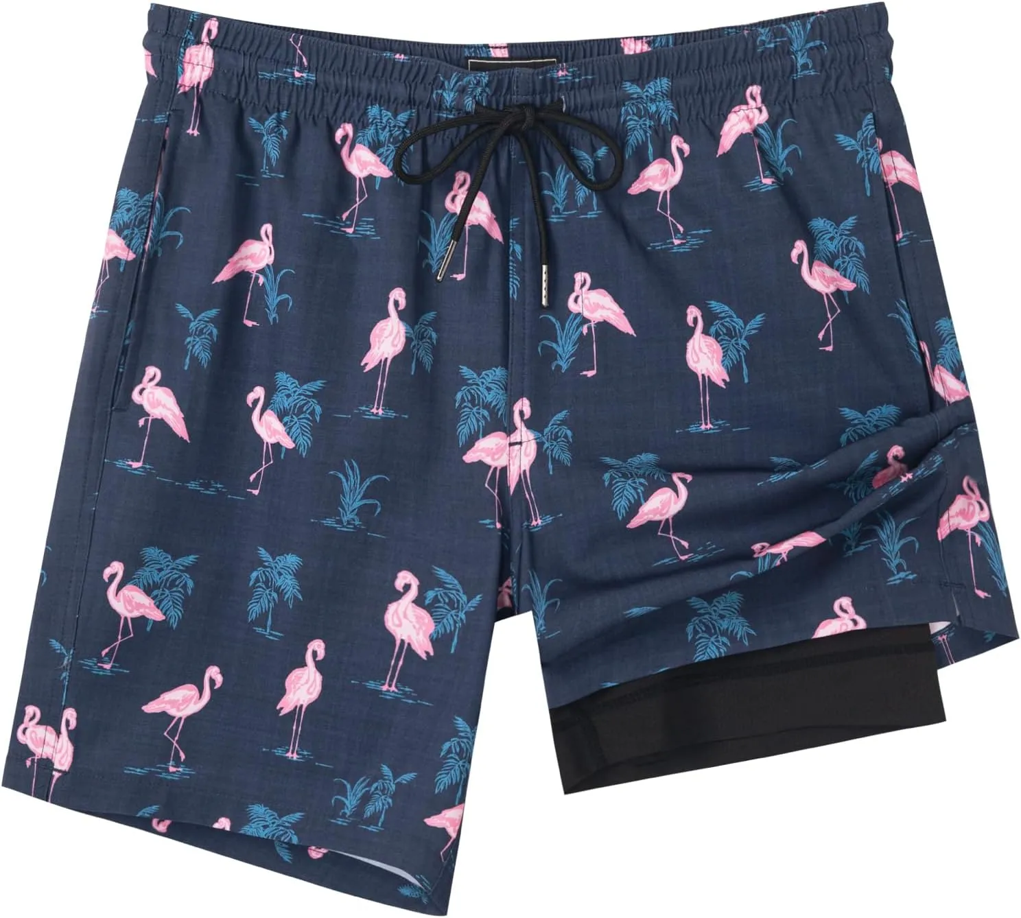 SURF CUZ Mens Swim Trunks with Compression Liner Quick Dry Swim Shorts 7" Swimming Trunks Stretch Bathing Suit 7 Inch