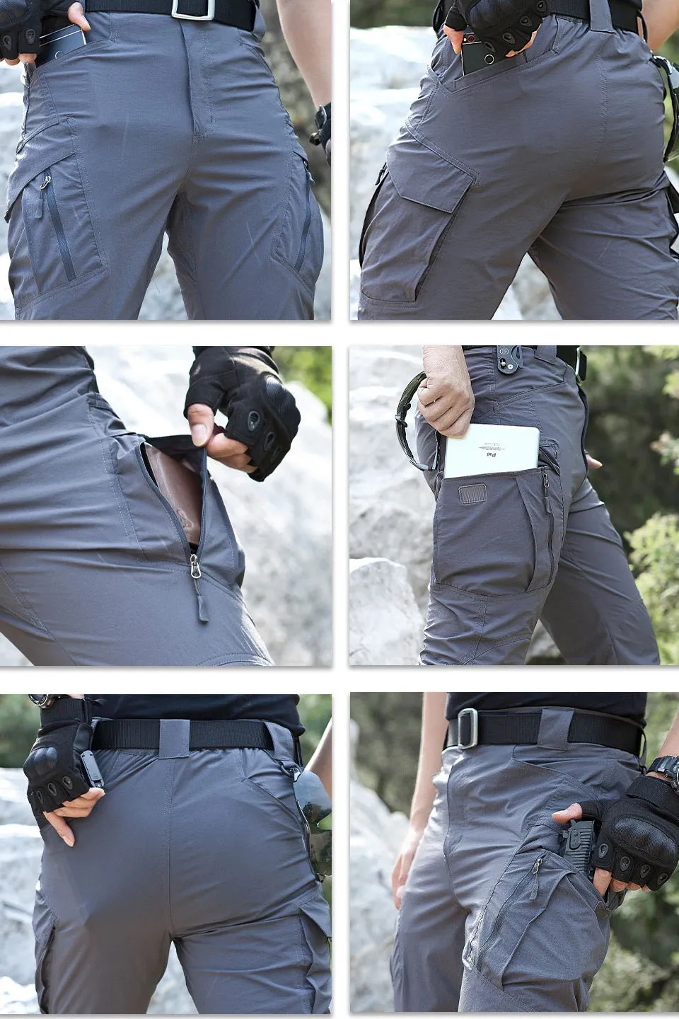 Tactical Mens IX9 Cargo Pants Combat SWAT Stretch Trousers Waterproof