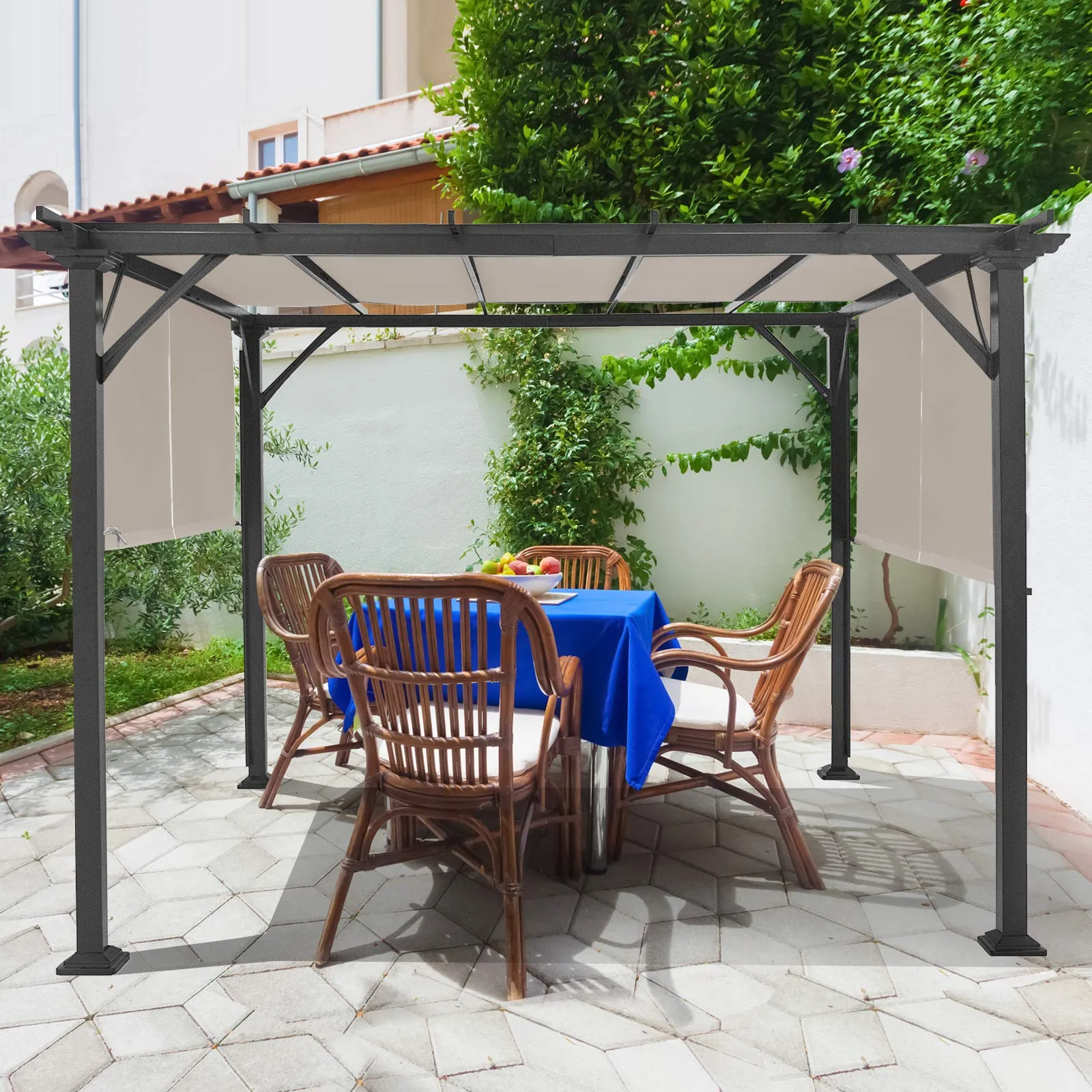 Tangkula 2PCS 16x4 Ft Universal Replacement Canopy for Pergola Structure