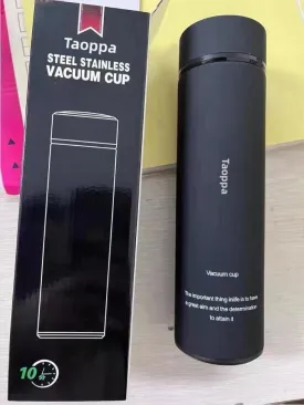 Taoppa insulated cup, vacuum insulated cup, keeping beverages hot and cold (black)