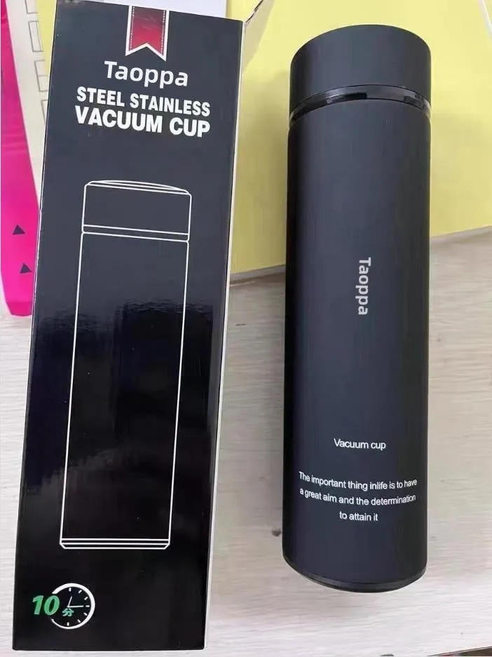 Taoppa insulated cup, vacuum insulated cup, keeping beverages hot and cold (black)