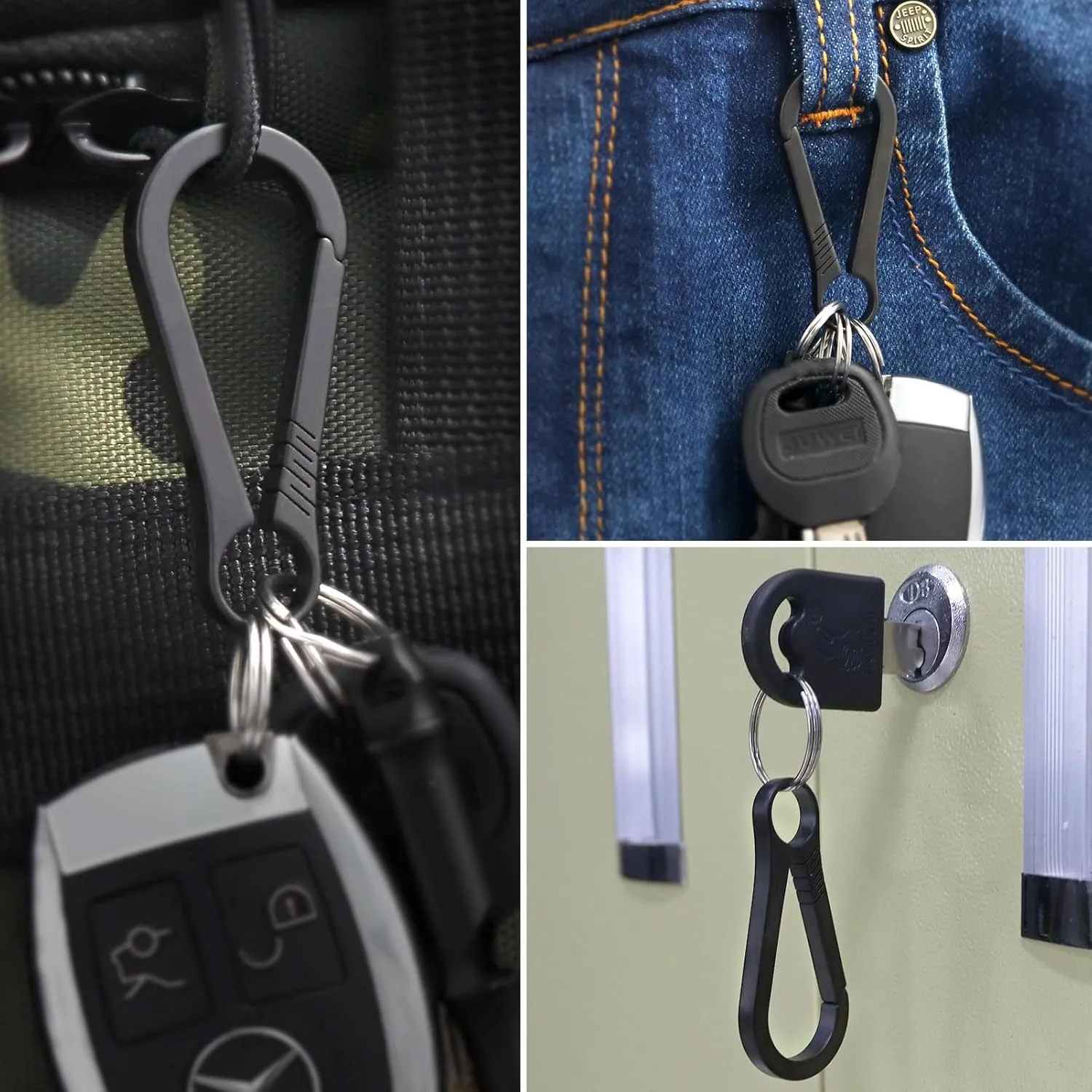 Titanium Carabiner Keychain Clip, Minimalist Keychain Key Clip EDC Quick Release Hooks
