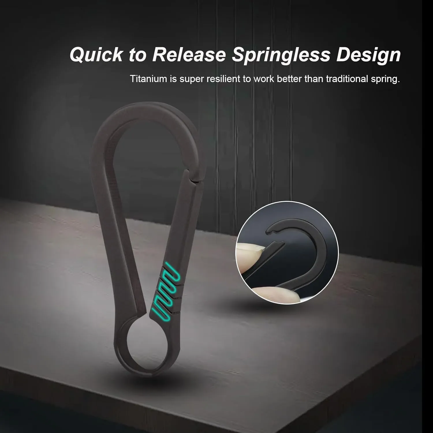 Titanium Carabiner Keychain Clip, Minimalist Keychain Key Clip EDC Quick Release Hooks