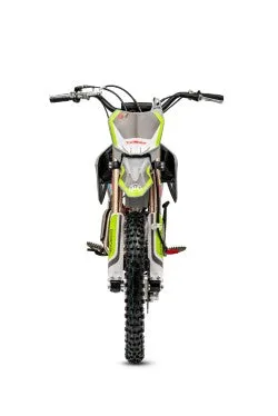 Trailmaster SX125 Dirt Bike, 4 speed manual trans, Air Cooled, Stainless Exhaust, Electric Start, 19 inch front tire, 32.70 inch seat height, Water Proof Wiring Harness