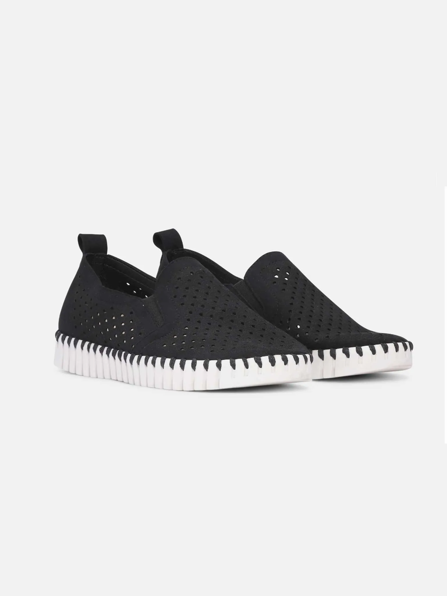Tulip 140 Perforated Slip-On Sneaker in Black