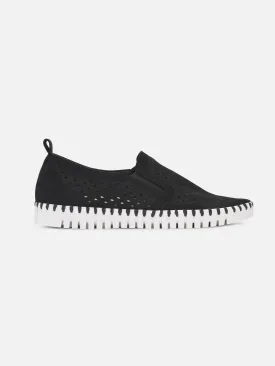 Tulip 140 Perforated Slip-On Sneaker in Black