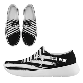 Unique Gift,Personalized  America Flag Sneakers, Custom Patriotic Loafer Shoes,  Canvas Slip On Shoes,
FN018-24020303-3w