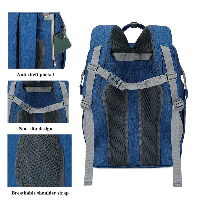 USB Diaper Bags Backpack Baby Bed Crib Bag Large Capacity Insulation Nursing Stroller Bag With Changing Mat
