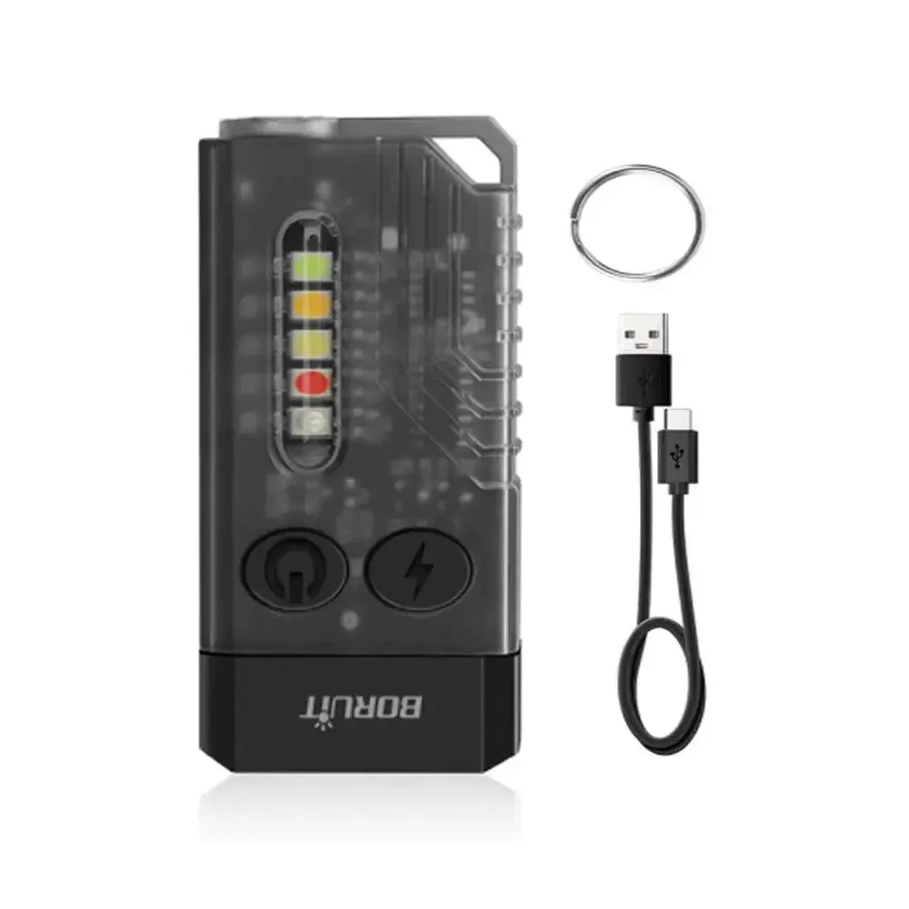 V10 EDC Keychain Light 1000 LM Powerful LED Flashlight Type-C Rechargeable Uv Lamp Tiki Fishing Torch Camping Lantern