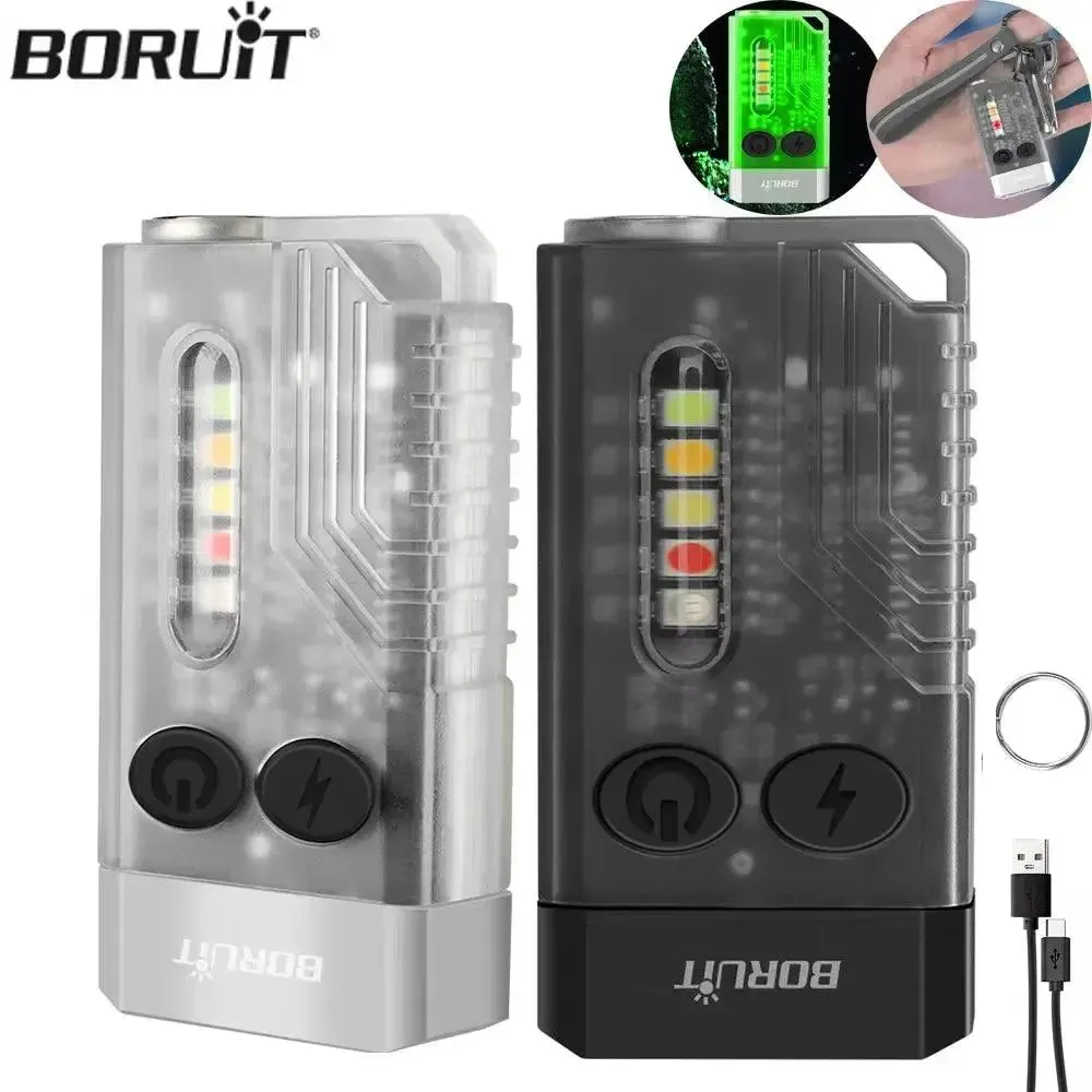 V10 EDC Keychain Light 1000 LM Powerful LED Flashlight Type-C Rechargeable Uv Lamp Tiki Fishing Torch Camping Lantern