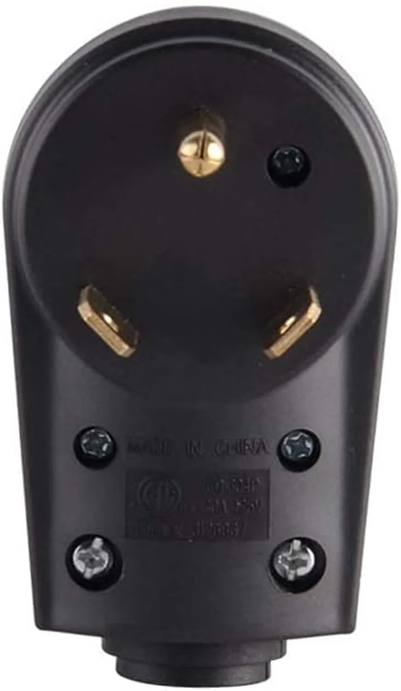 Veepeak 30 Amp RV Plug Male Replacement TT-30P Heavy Duty 125V 30A Rated 3 Prong Electrical Power Connector Extension Cord End with Easy to Grip Handle