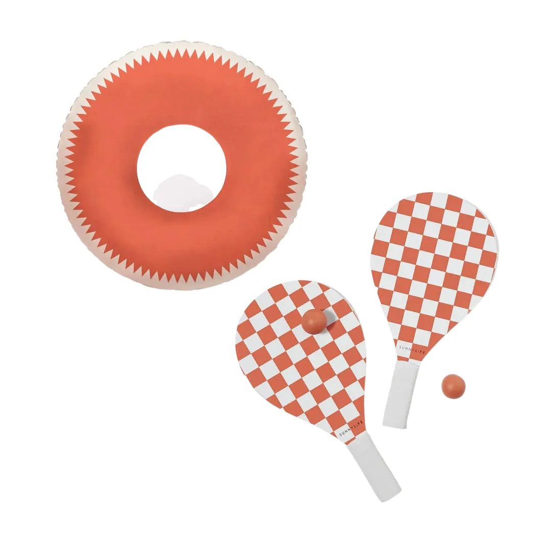 Vintage Pool Ring and Checkerboard Sun & Beach Bats