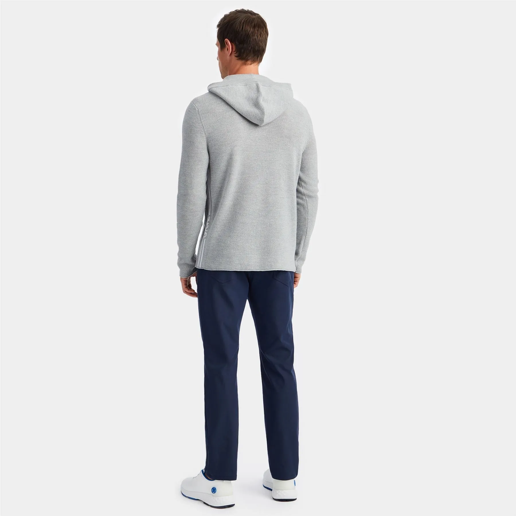 Waffle Stitch Merino Wool Hoodie Light Grey - AW24