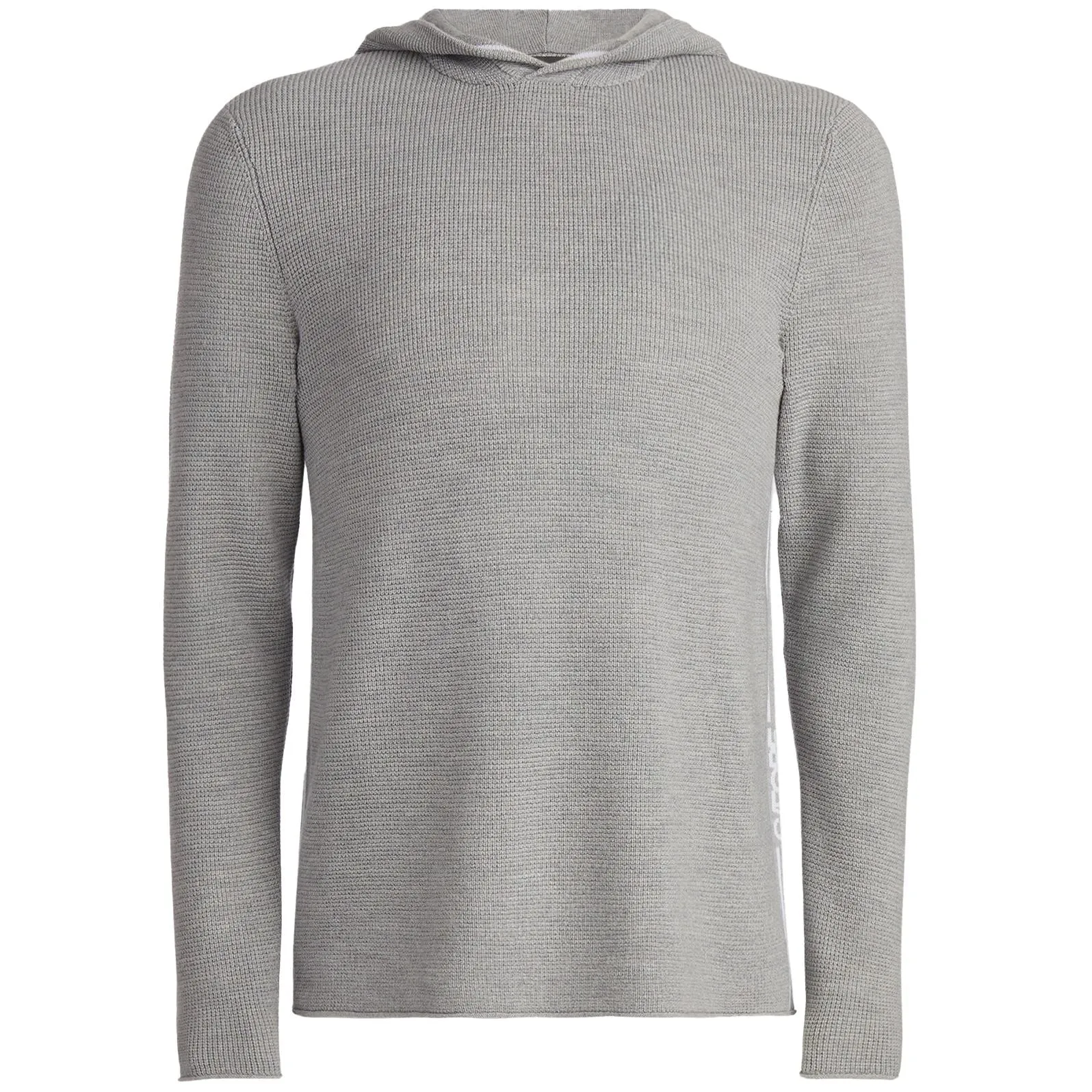 Waffle Stitch Merino Wool Hoodie Light Grey - AW24