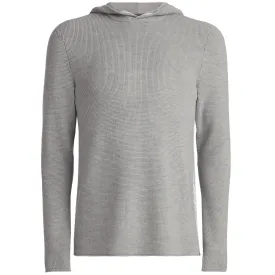Waffle Stitch Merino Wool Hoodie Light Grey - AW24