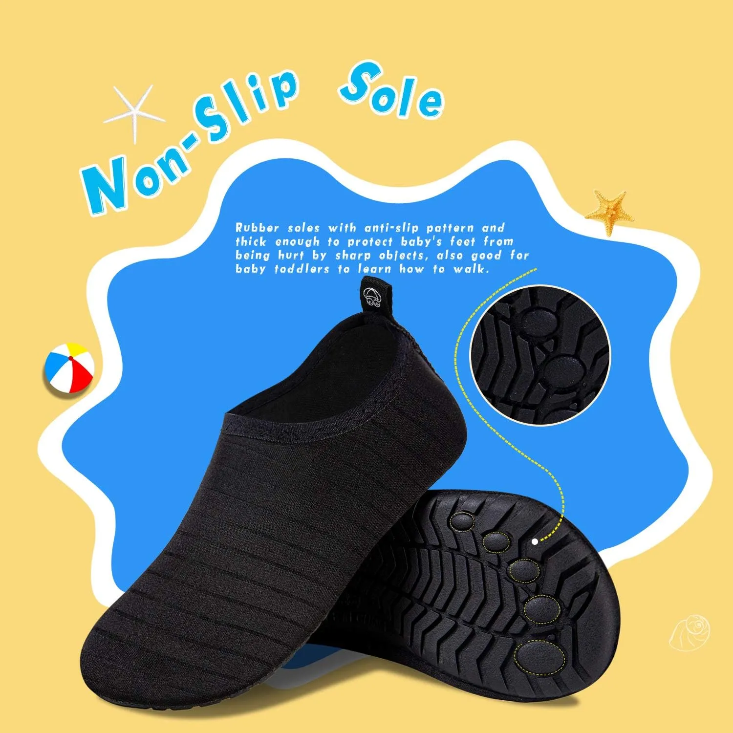 WateLves Kids Water Shoes Toddler Girls Boys Barefoot Non-Slip Quick Dry Aqua Socks for Beach Swim Walking