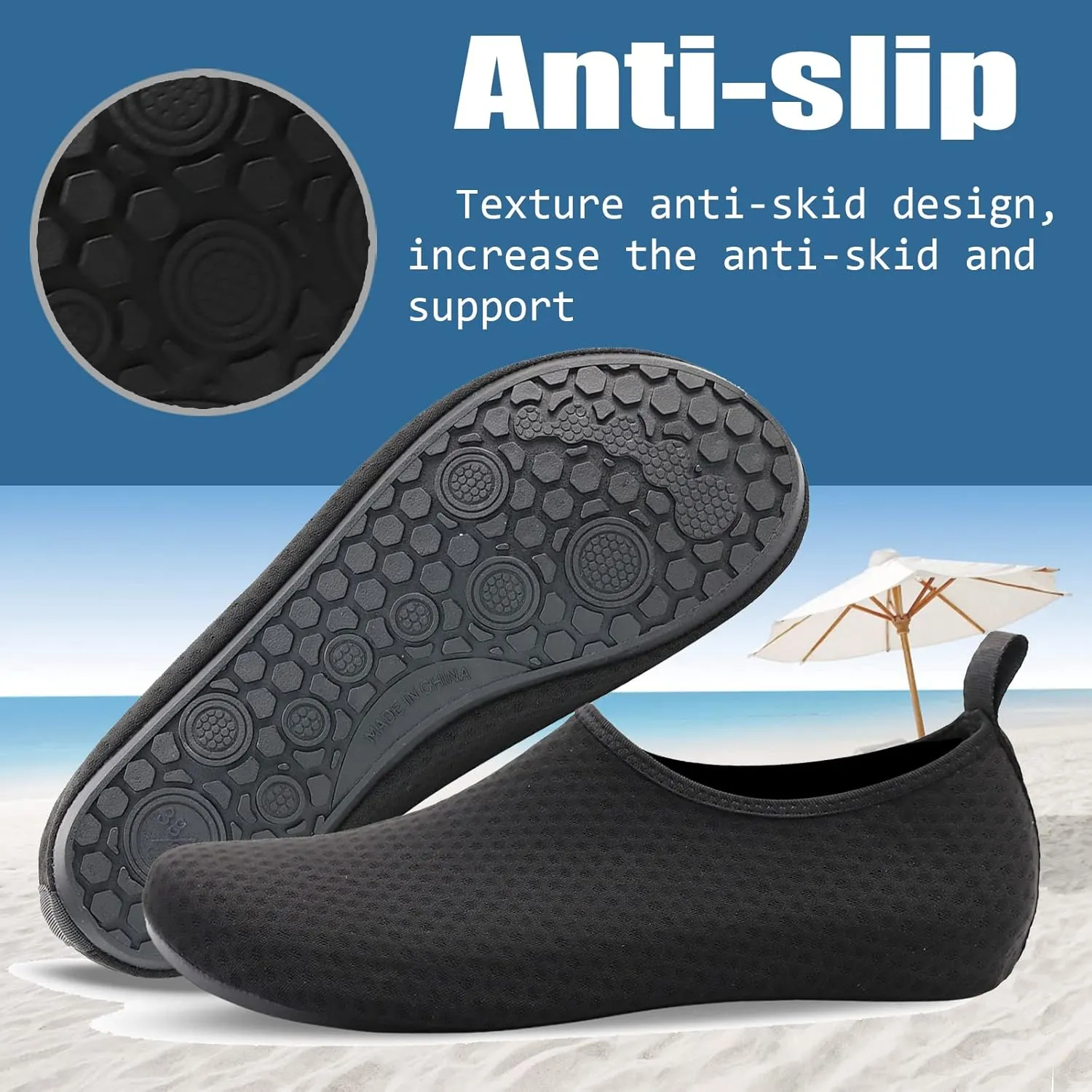 Water Shoes for Women Quick-Dry Aqua Socks Men Barefoot Shoes Swim Beach Accessories Slip-On Yoga Surf Aquatic Sports
