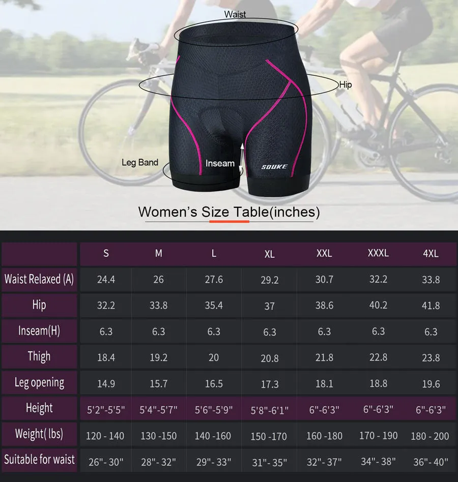Women's 4D Padded Quick Dry Bicycle Underwear-PS6013-Pink